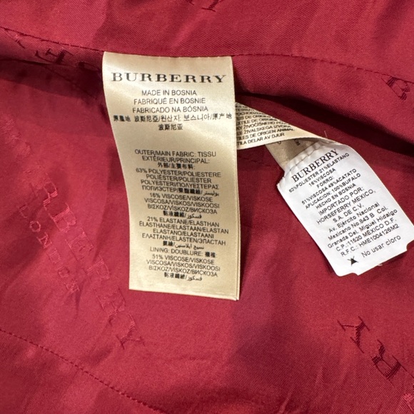 Authentic Burberry Glossy Red Trench Coat - Picture 13 of 16